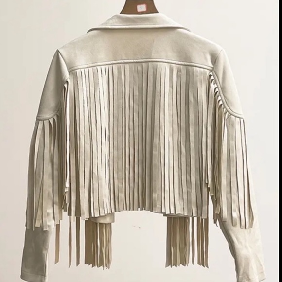 tassel boho fringe women festival faux suede jacket blazer - Picture 6 of 6